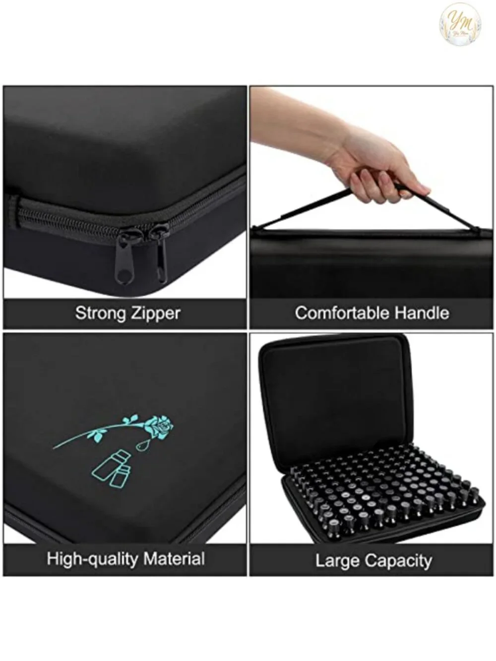 EVA Essential Oil Storage Carrying Case with Foam Insert, Holds 120 Bottles
